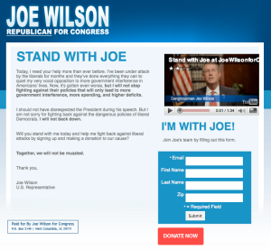 Joe Wilson's Campaign Website